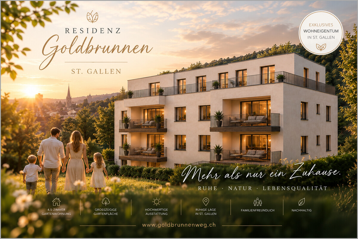 Modern wohnen. Natürlich leben. Mitten in St. Gallen